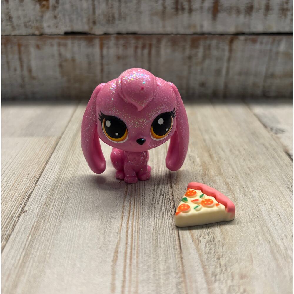Littlest Pet Shop LPS Vintage Bunny Pink Glitter Rabbit EUC